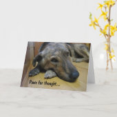 Paws for 考え : Dog 2 カード (黄色い花)