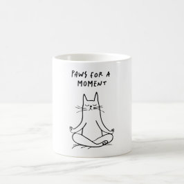 Paws for a Moment – Meditating Cat Funny Mug コーヒーマグカップ