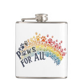 Paws for All – 虹色の肉球のユニティプリント フラスク (正面)