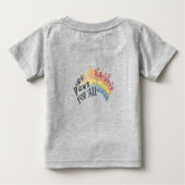 Paws for All – 虹色の肉球のユニティプリント ベビーTシャツ (裏面)