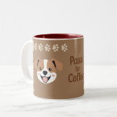 Paws for Coffee Two-Tone Coffee Mug ツートーンマグカップ (正面左)