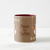 Paws for Coffee Two-Tone Coffee Mug ツートーンマグカップ (中央)