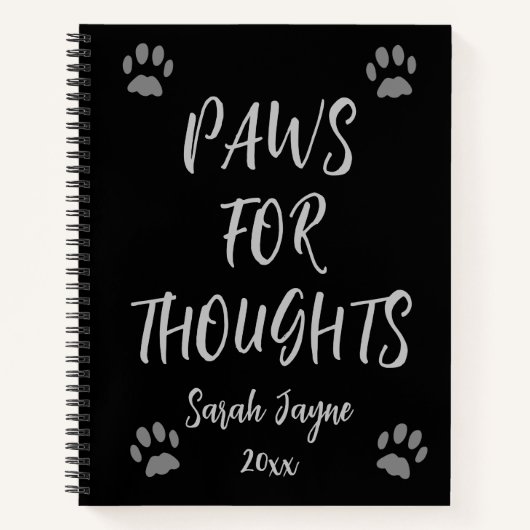 Paws for Thoughts Paw Print Journal Notebook ノートブック (正面)