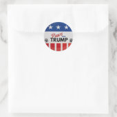 "Paws For Trump"ロゴシール（赤、白、青） ラウンドシール (バッグ)