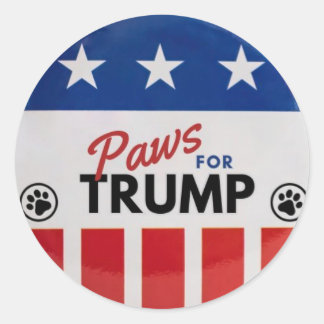 "Paws For Trump"ロゴシール（赤、白、青） ラウンドシール