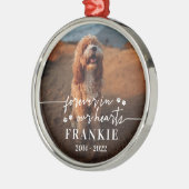Paws Forever In Our Photo Memorial メタルオーナメント (左)