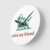 Paws & Headsets ラウンド壁時計 (傾斜)