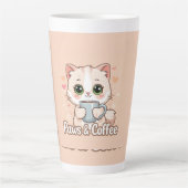 Paws, Hearts, & Hot Coffee: The Kawaii Kitty's カフェラテマグ (正面)