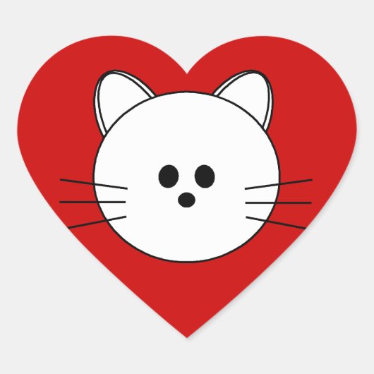 Paws Hereハートステッカー「子猫」 ハートシール (正面)