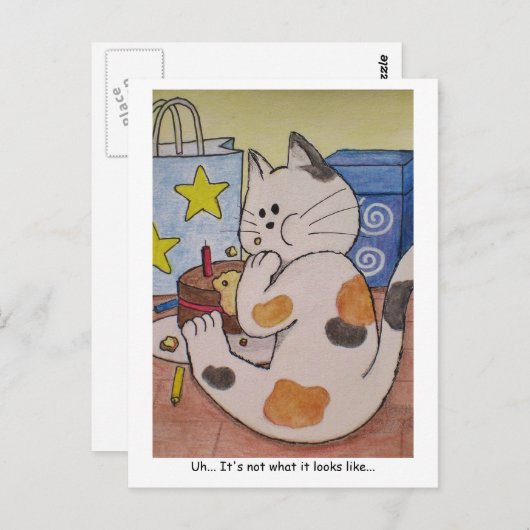 Paws Here ポストカード "しまった！" (正面/裏面)