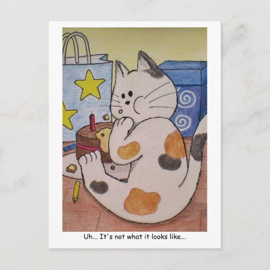 Paws Here ポストカード "しまった！" (正面)