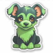 Paws in Action: Energetic Dog Stickers for Adventu シール (正面)