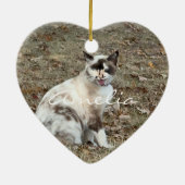 Paws in ourハート写真ペット記念カスタム碑 セラミックオーナメント (裏面)