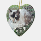Paws in ourハート写真ペット記念カスタム碑 セラミックオーナメント (左)