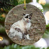 Paws in ourハート写真ペット記念カスタム碑 セラミックオーナメント