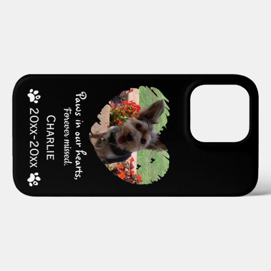 Paws in our Hearts Photo Pet Memorial,Custom Case-Mate iPhoneケース (裏面 (横))