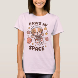 Paws in Space Funny Astronaut Cat T-Shirt – Cool Tシャツ