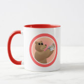 Paws-ing for Tea Cute Bear Morning Tea Pun マグカップ (左)