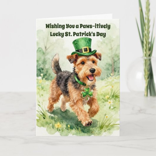 Paws-itively Lucky St. Patrick's Day Terrier カード (正面)