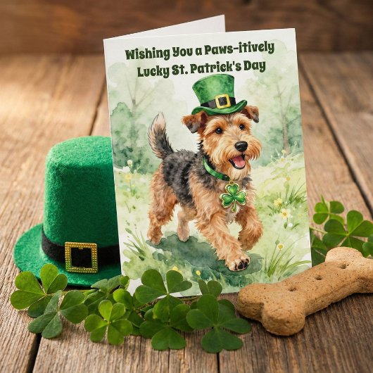 Paws-itively Lucky St. Patrick's Day Terrier カード