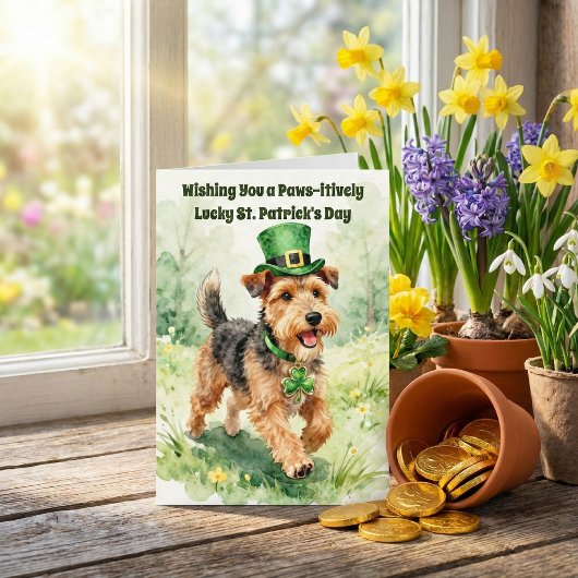 Paws-itively Lucky St. Patrick's Day Terrier カード