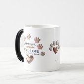 Paws, Loud 静か Love -バラ金ゴールドPaw Print モーフィングマグカップ (正面左)