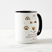 Paws, Loud 静か Love -金ゴールド猫のPaw Stars Mug マグカップ (正面右)