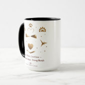 Paws, Loud 静か Love -金ゴールド猫のPaw Stars Mug マグカップ (正面左)