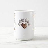 Paws, Loud 静か Love -金ゴールド猫ポープリントマグ コーヒーマグカップ (中央)