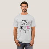 「Paws & Love」 – かわいいペット好きフローラTシャツ Tシャツ (正面フル)