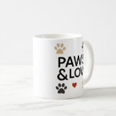 "PAWS & LOVE" Pet Lover Mug | Minimalist Dog コーヒーマグカップ (正面右)