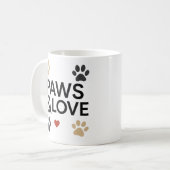 "PAWS & LOVE" Pet Lover Mug | Minimalist Dog コーヒーマグカップ (正面左)
