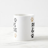 "PAWS & LOVE" Pet Lover Mug | Minimalist Dog コーヒーマグカップ (中央)