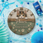 Paws Make This House a Home Cute Kitten Cat ペーパープレート (パーティー)