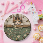 Paws Make This House a Home Cute Kitten Cat ペーパープレート (パーティー)