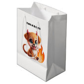 Paws of Darkness Fire Dog Gift Bag – Cute Dark ミディアムペーパーバッグ (正面アングル)