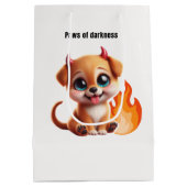 Paws of Darkness Fire Dog Gift Bag – Cute Dark ミディアムペーパーバッグ (裏面)