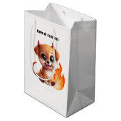Paws of Darkness Fire Dog Gift Bag – Cute Dark ミディアムペーパーバッグ (裏面アングル)