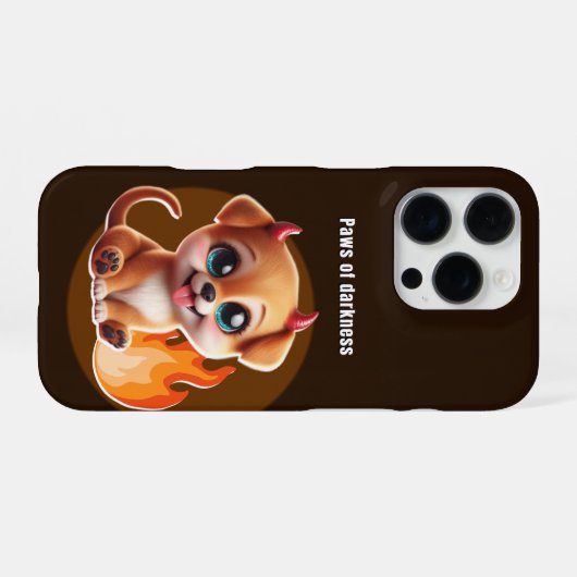 Paws of Darkness Fire Dog Phone Case – Glowing iPhoneケース (裏面横)