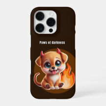 Paws of Darkness Fire Dog Phone Case – Glowing 