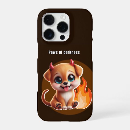 Paws of Darkness Fire Dog Phone Case – Glowing iPhoneケース (裏面)