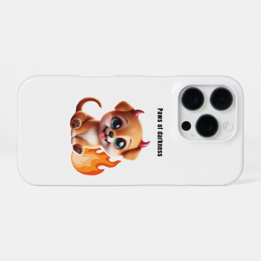 Paws of Darkness Fire Dog Phone Case iPhoneケース (裏面横)