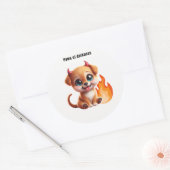 Paws of Darkness Fire Dog Sticker ラウンドシール (封筒)