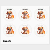 Paws of Darkness Fire Dog Sticker ラウンドシール (シート)