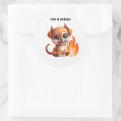 Paws of Darkness Fire Dog Sticker ラウンドシール (バッグ)