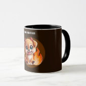 Paws of Darkness Fire Glow Dog Mug – DarkAesthetic マグカップ (正面右)