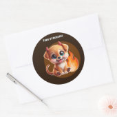 Paws of Darkness Fire Glow Dog Sticker – Dark  ラウンドシール (封筒)