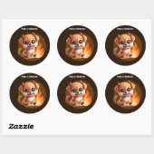 Paws of Darkness Fire Glow Dog Sticker – Dark  ラウンドシール (シート)