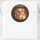 Paws of Darkness Fire Glow Dog Sticker – Dark  ラウンドシール (バッグ)