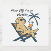 Paws Off I m on Vacation Dog スパークリングワインラベル (シングルラベル)